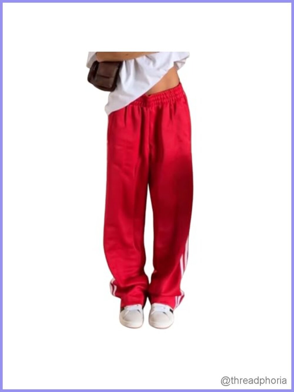 Y2K Side Striped Wide Leg Track Pants Drawstring Joggers